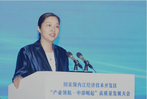 集團(tuán)董事長(zhǎng)陳谷音受邀參加國家級(jí)內(nèi)江經(jīng)濟(jì)技術(shù)開發(fā)區(qū)“產(chǎn)業(yè)領(lǐng)航·中部崛起”高質(zhì)量發(fā)展大會(huì)